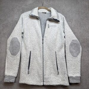 Norrona Wool Sherpa Jacket Womens Medium Gray Outdoor Full Zip